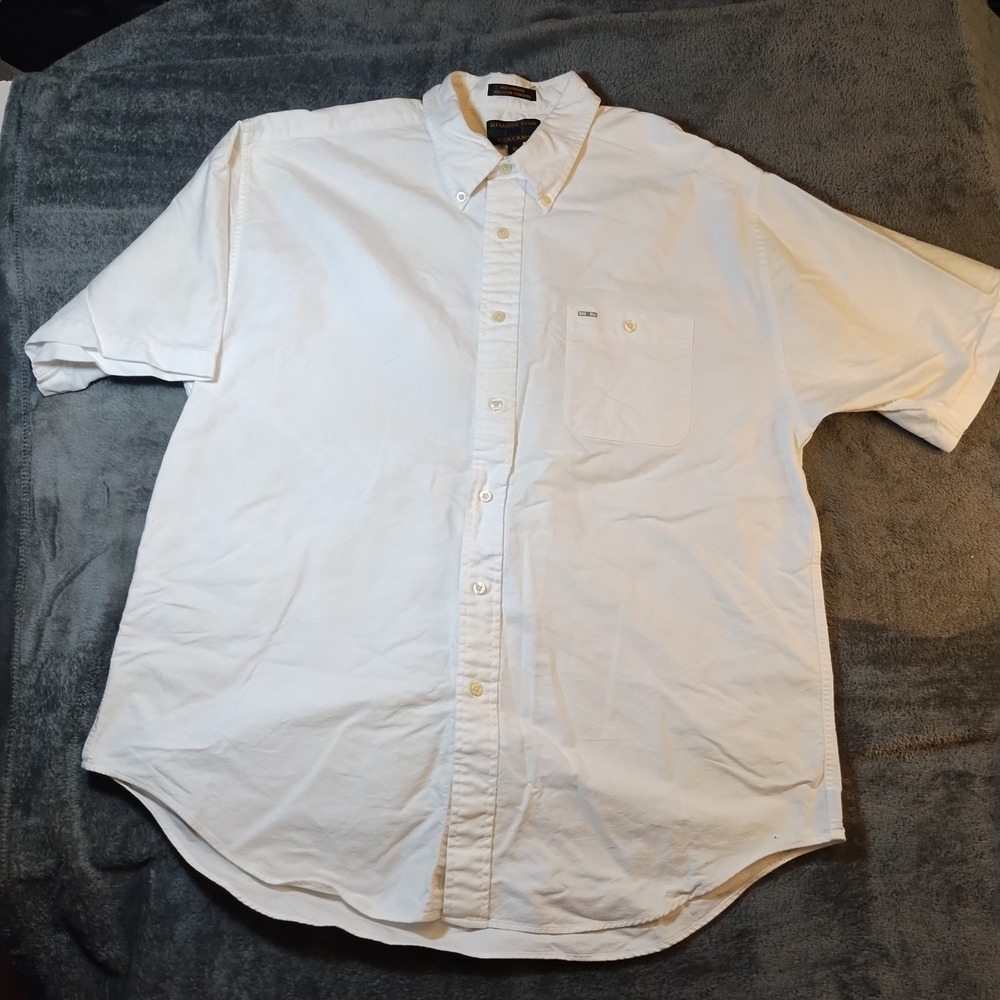 Vintage Alexander Julian Colours Short Sleeve Button Down Oxford Shirt White XL